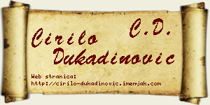 Ćirilo Dukadinović vizit kartica